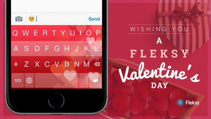 Fleksy keyboard app gives users version 5.2 update and a free theme for Valentine&#039;s Day