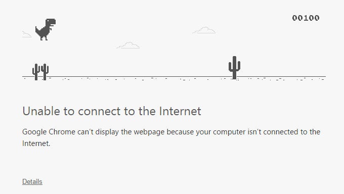 The T-Rex game as seen on Chrome browser - Chrome browser's hidden dinosaur game is now available on the Play Store