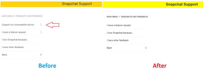 Snapchat removes link used by Windows Phone users to demand the app - Snapchat removes the best way that Windows Phone users can demand the app