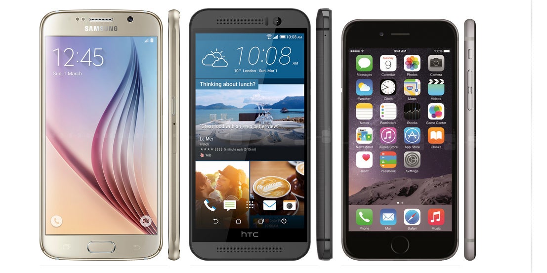 Samsung Galaxy S6 vs HTC One M9 vs Apple iPhone 6: specs comparison