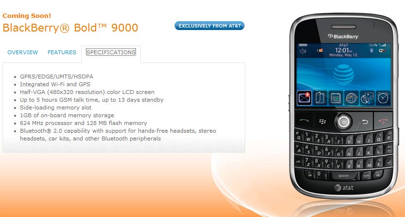 AT&T claims BlackBerry Bold is its exclusively