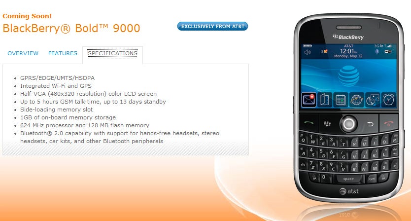 AT&amp;T claims BlackBerry Bold is its exclusively
