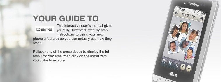 Interactive User Guide for the LG Dare now posted on Verizon&#039;s site