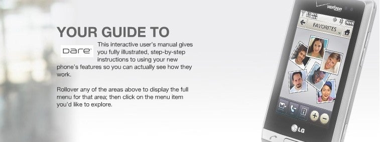 Interactive User Guide for the LG Dare now posted on Verizon's site