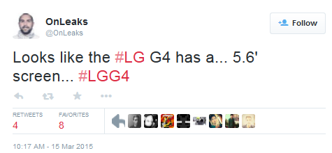 Speculation calls for a 5.6-inch screen on the LG G4 - Rumor: LG G4 to have 5.6-inch Screen