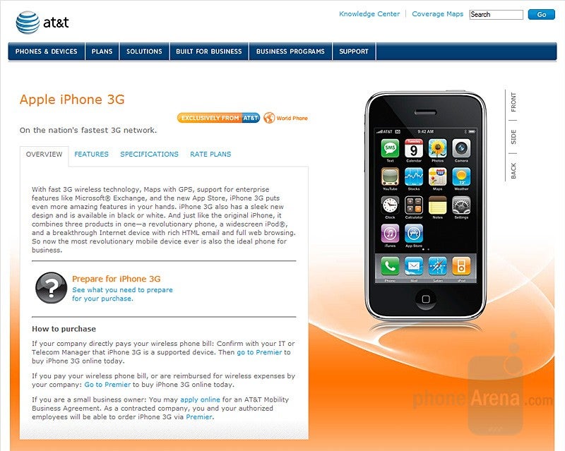 iPhone 3G now available online