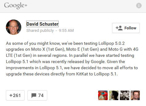 First-gen Moto devices are skipping Android 5.0.2 and are going directly to Android 5.1 - Motorola skipping Android 5.0.2, going directly to Android 5.1 for first-gen Moto devices
