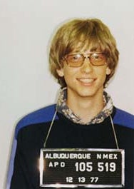 Bill Gates apparently liked to drive fast. Reportedly he got arrested twice, once in 1975 and again in 1977 for speeding and driving without a license. - Microsoft is 40 years old today