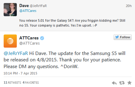 AT&amp;amp;T responds to question about Android 5.0.1 update for the Samsung Galaxy S5 - AT&amp;T&#039;s Samsung Galaxy S5 receives Android 5.0.1 update