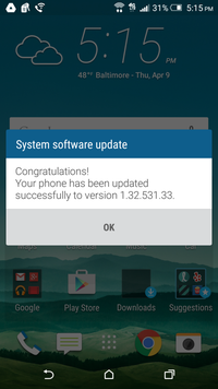 latest htc one m9 software update
