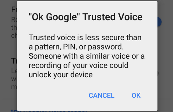 Trusted Voice is being added to Smart Lock - Nexus users will soon be able to use a "Trusted Voice" to unlock their stock Android device
