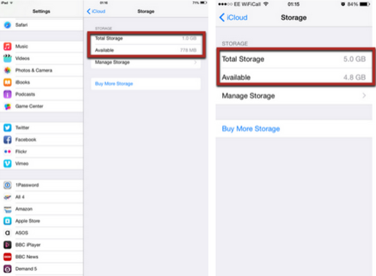 Two iOS devices using the same iCloud account show different storage information - Three long-lasting bugs continue to affect iPhone and iPad users with iOS 8.3