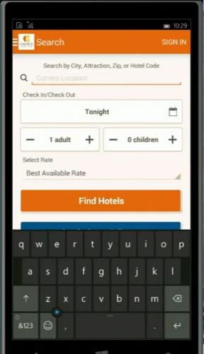 Choice Hotels app for Android running on Windows - Nice apps you got there! Microsoft makes porting Android and iOS apps to Windows easier