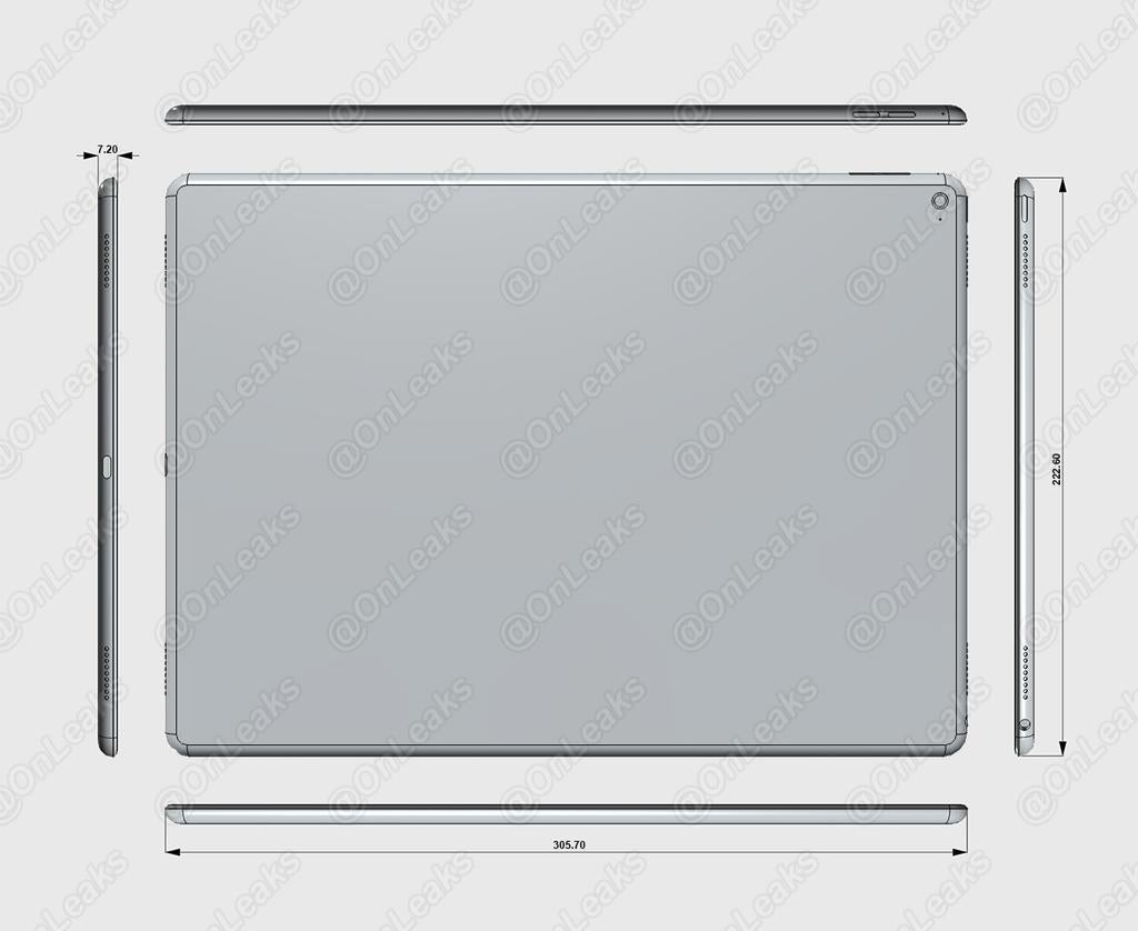 Leaked iPad Pro render shows the biggest iPad in history's purported chassis and dimensions