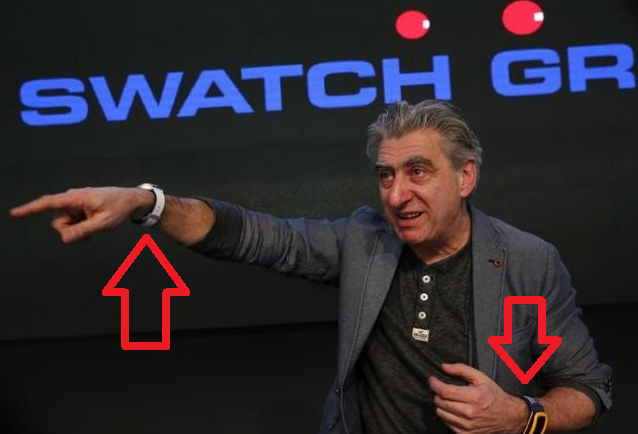 Swatch CEO Hayek shows off the beach volleyball-centric Touch Zero One smartwatch back in March - Has Swatch invented a smartwatch battery that lasts 6 months?
