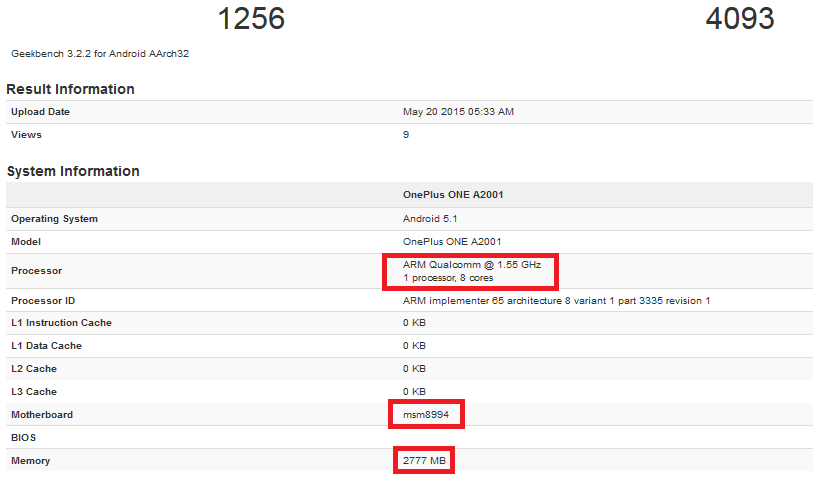 Did the OnePlus Two go through the Geekbench benchmark test?"&nbsp - Did the OnePlus Two just get benchmarked on Geekbench?