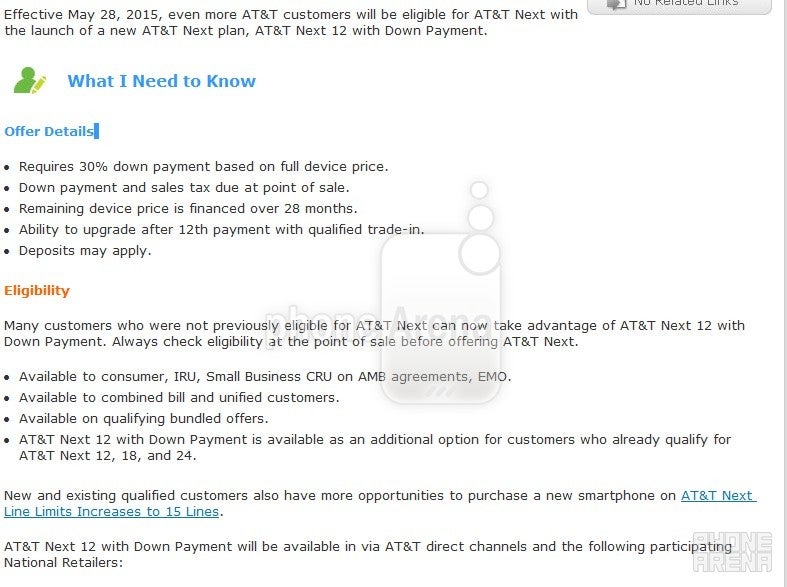 AT&amp;T to introduce new equipment installment option on May 28: AT&amp;T Next with Down Payment