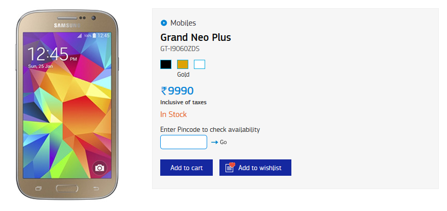 The Samsung Galaxy Grand Neo Plus is now available in India - Samsung Galaxy Grand Neo Plus released in India for $157 USD