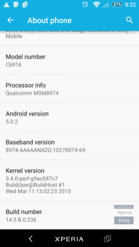 T-Mobile's Sony Xperia Z1 is updated to Android 5.0.2 - Android 5.0.2 rolls out now for T-Mobile's Sony Xperia Z1