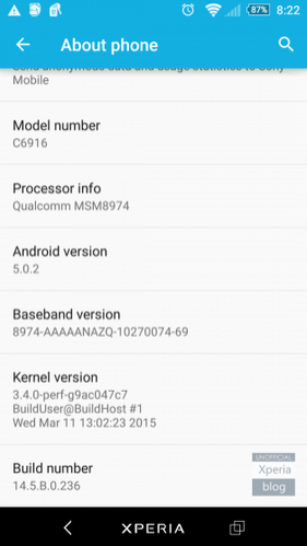 T-Mobile&#039;s Sony Xperia Z1 is updated to Android 5.0.2 - Android 5.0.2 rolls out now for T-Mobile&#039;s Sony Xperia Z1