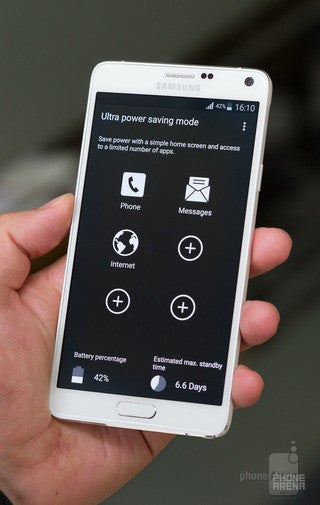 The Galaxy Note 4 features Samsung's Ultra Power Saving Mode, which extends stand-by time. Be sure to whitelist your Alarm Clock, however - Samsung Galaxy Note 4 long-term review, or how I finally learned to love phablets