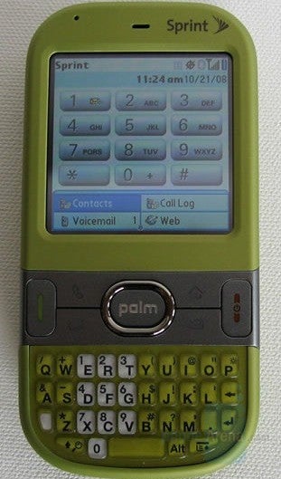 Pictures of Sprint's olive green Palm Centro surface