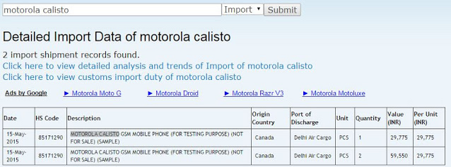 Is that the third-generation Motorola Moto X shipped into India for testing? - Test models of Third-generation Motorola Moto X imported into India as the Calisto?