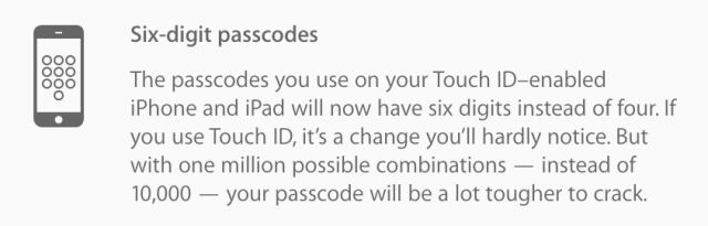 Apple's iOS 9 to ditch 4-digit passcodes, introduces 6-digit alphanumeric ones