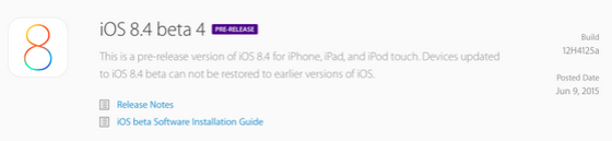 Apple releases iOS 8.4 beta 4 - Apple releases iOS 8.4 beta 4