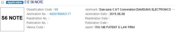 Samsung files an application to trademark the S6 Note name in Korea - Samsung files an application to trademark the S6 Note name; could this be the Galaxy S6 Plus?