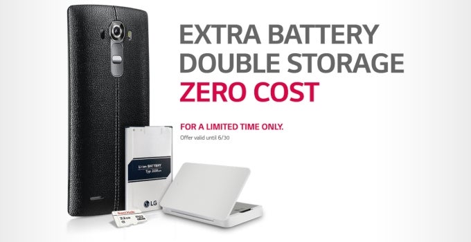 LG extends extra battery and microSD card special promotion for LG G4 customers until June 30th