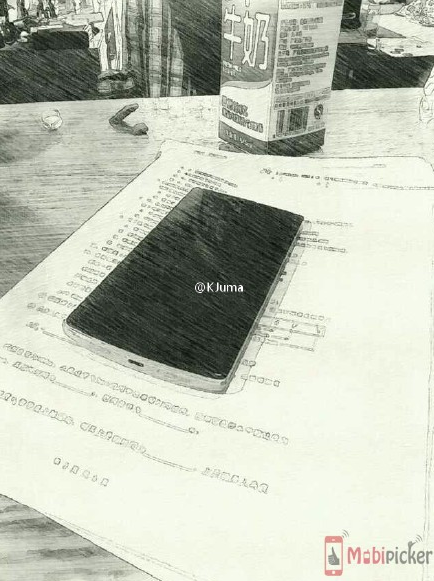 Spy sketch allegedly showing the OnePlus 2 - OnePlus 2 tipped to feature 5.5-inch to 5.7-inch screen