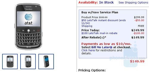 BlackBerry Bold shows up at Wal-Mart for $150