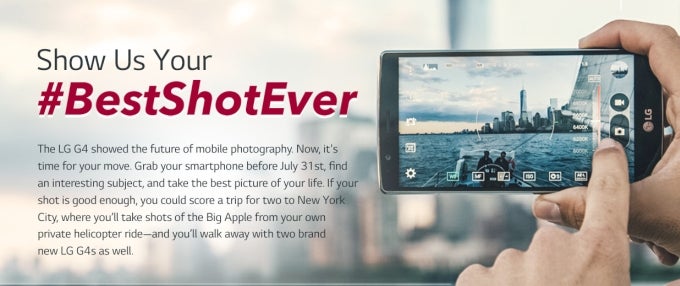 LG&#039;s #BestShotEver contest is all about photos, New York, and private helicopter rides
