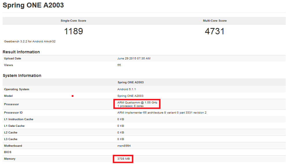 Is this a version of the OnePlus 2 rockin' 4GB of RAM? - OnePlus 2 model with 4GB of RAM visits GFXBench site?