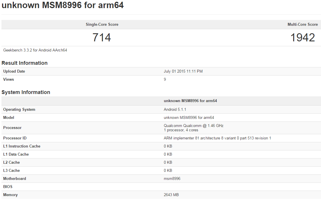 New Snapdragon 820 Geekbench score confirms four Kryo cores