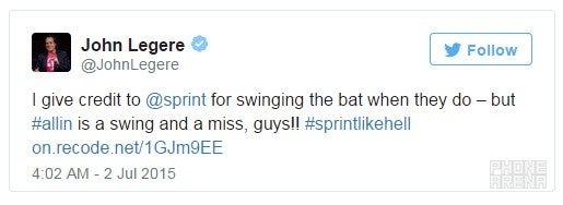 Baited by John Legere, Sprint CEO slams T-Mobile's "Uncarrier bullshit"