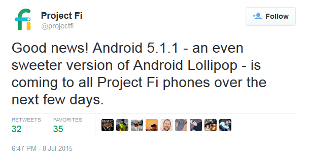 Project Fi will soon update its version of the Nexus 6 to Android 5.1.1 - Project Fi version of Nexus 6 will receive Android 5.1.1 very soon