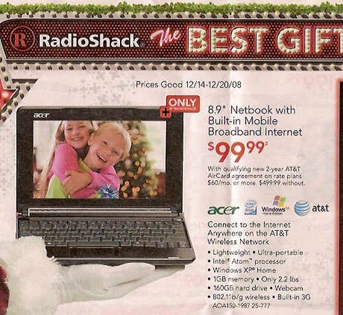 RadioShack to sell subsidized laptop with wireless broadband?
