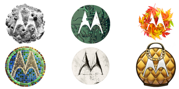 Examples of the Motorola batwing logo - Win a Motorola Moto 360 from Motorola (U.S. only)