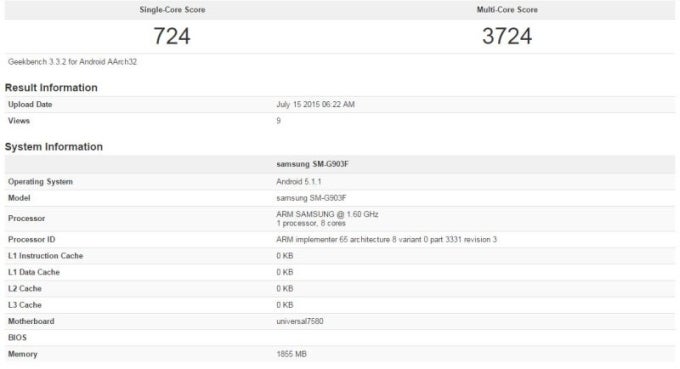 Samsung Galaxy S5 Neo (SM-G903F) with Exynos 7580 shows up on Geekbench website