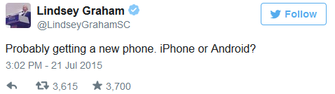 Senator Graham is getting a smartphone! - Senator Lindsay Graham, whose cell number was outed by Trump, shows you how to destroy a phone