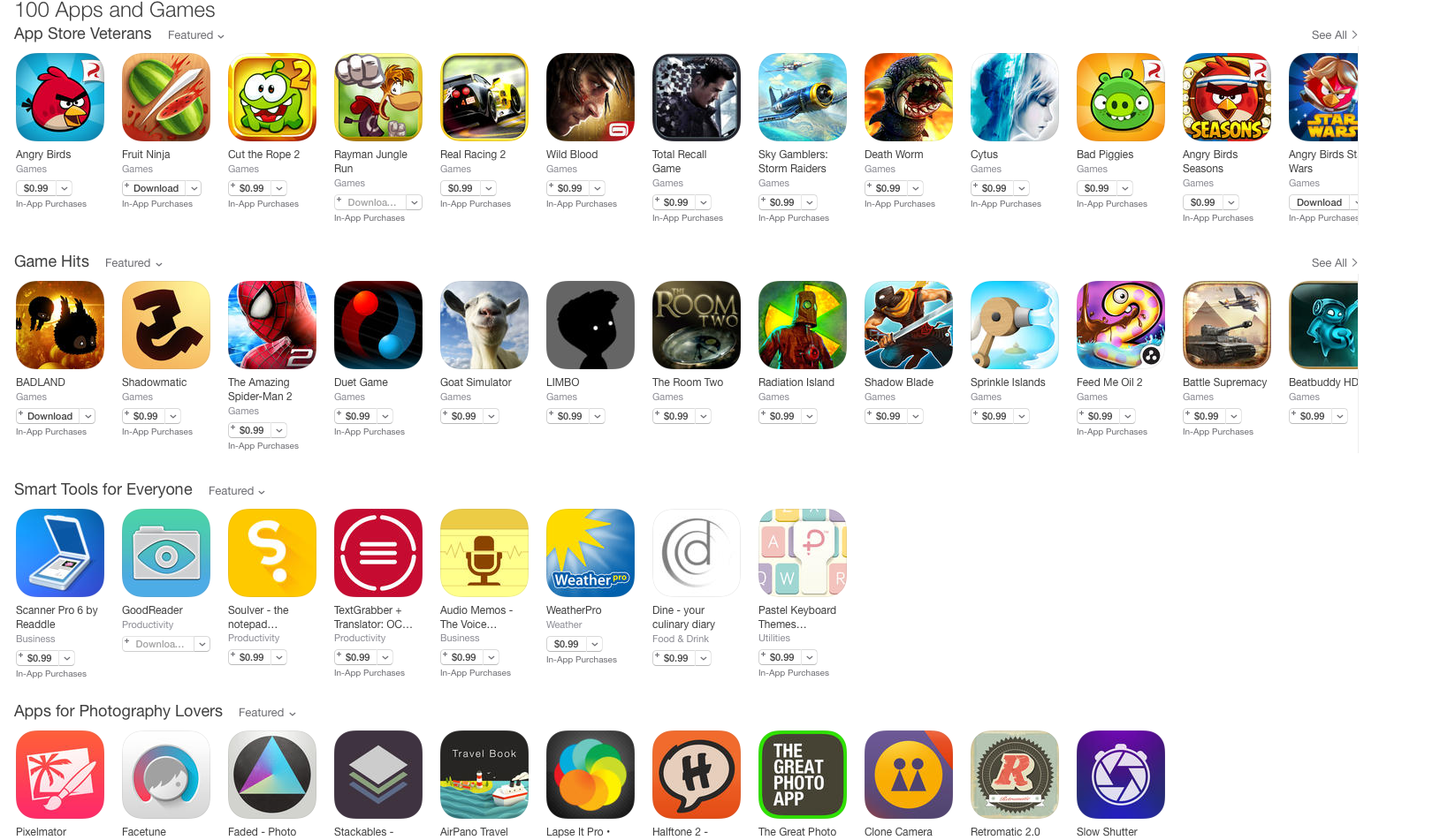 Apple posts a huge '100 Apps & Games' promo, great iOS titles go on sale for just $0.99