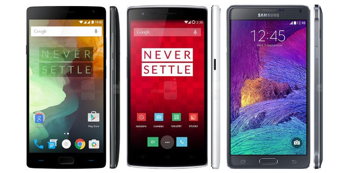 OnePlus 2 vs OnePlus One vs Samsung Galaxy Note 4: specs comparison