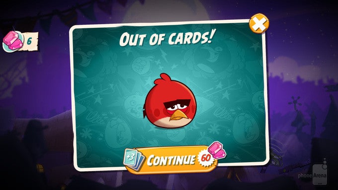 Gems are an in-app currency used to buy bird cards mid-game or extra lives - Angry Birds 2 Review: a fresh new take on a winning formula