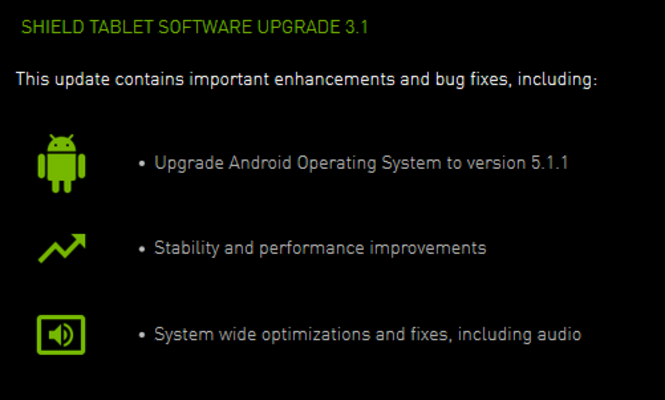 NVIDIA alerts the world on its website about the Android 5.1.1 update for the NVIDIA Shield - Android 5.1.1 comes to the NVIDIA Shield Tablet