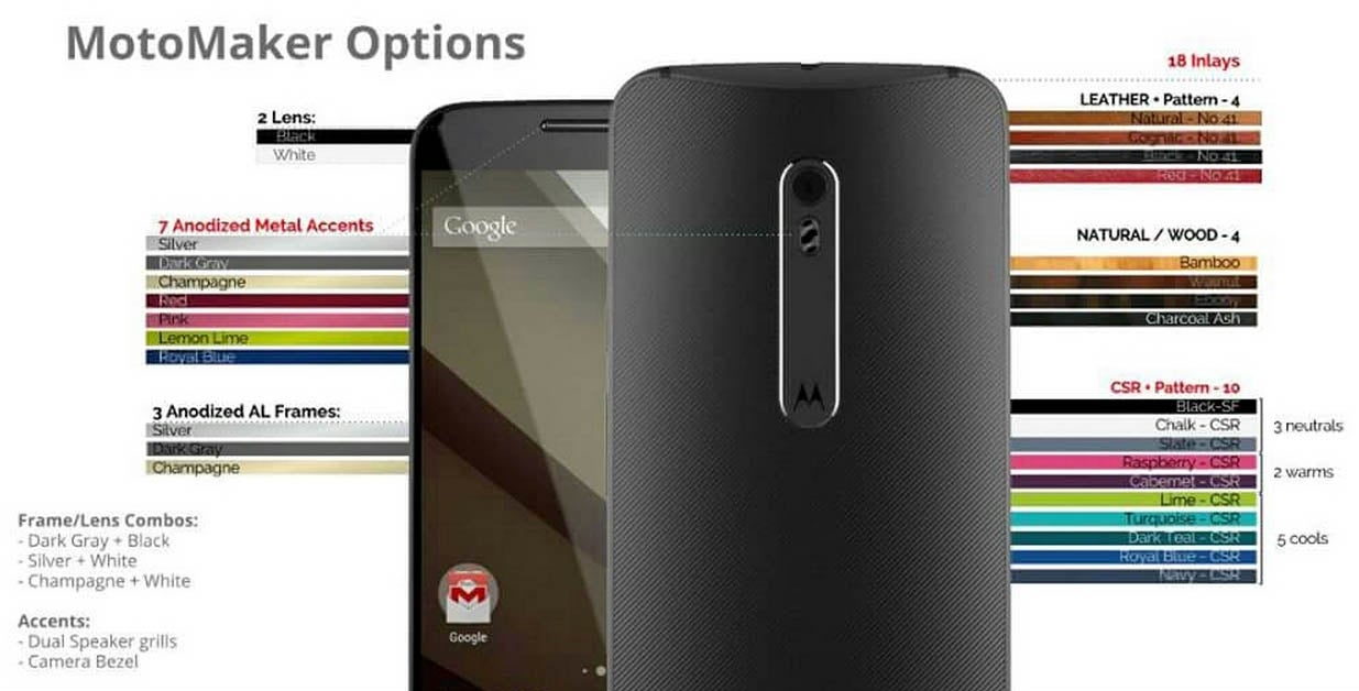 Check out the Moto Maker options for Motorola&#039;s Moto X Pure Edition (Style)