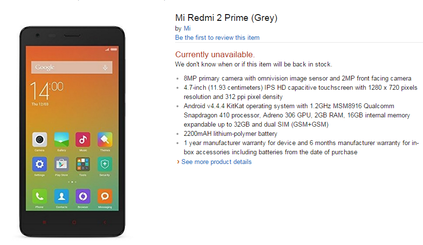 Image courtesy of findyogi.com - Xiaomi Redmi 2 Prime, a slightly beefed-up version of the regular Redmi 2, is probably coming to India