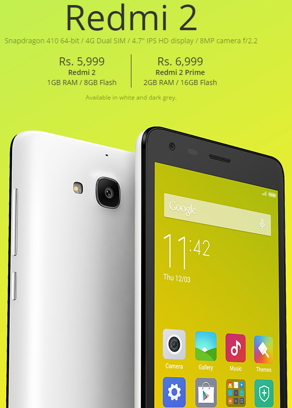 Xiaomi Redmi 2 Prime is official with twice the memory, still hovering around $100
