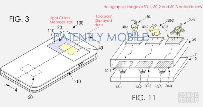 Samsung patents a smartphone capable of displaying holographic icons